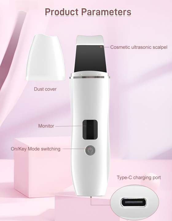 W Ultrasonic Skin Scooper Import Export Facial Cleanser Pore Cleanser