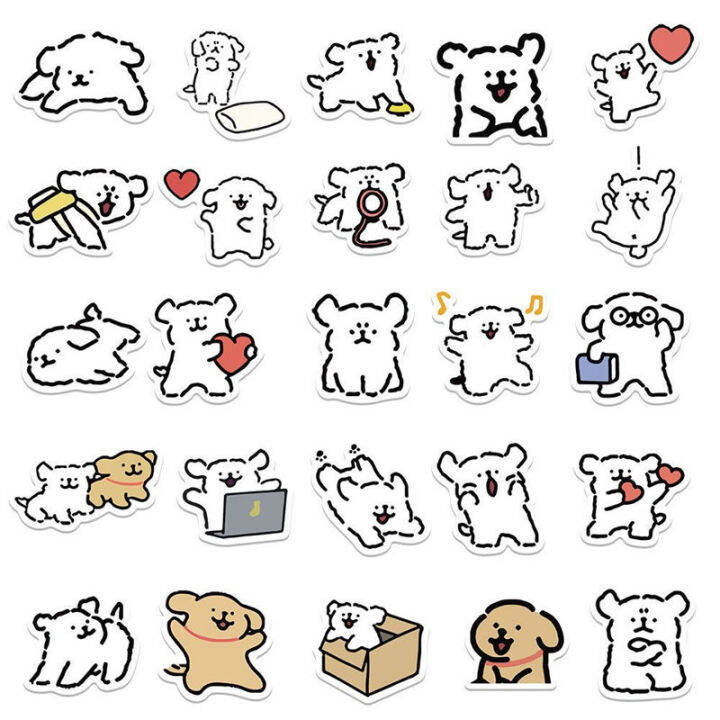 bm-สติกเกอร์น้ำ-diy-คู่มือสติกเกอร์น่ารัก-emoji-jith-line-puppy-ชิ้น100-mal-กระเป๋าตกแต่งโทรศัพท์กันสติ๊กเกอร์ภาพวาด