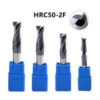 เครื่องตัดเหล็กทังสเตน HRC50 เครื่องตัดคาร์ไบด์ 2 ใบมีด End Mill CNC Machine Tool การประมวลผลโลหะ D1mm-D20mm