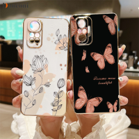 เคสมือถือชุบโลหะสี่เหลี่ยมพืชแนวนามธรรม2ชิ้นสำหรับ Redmi Note 10 Pro 11 10 10S 8 9 Pro Max Plus Redmi 9 9A 9T เคส10C 9C