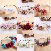 Womens Wedding Flower Wreath Crown Festival Headband Female Hair Accessories Headdress Girl Garland Wedding Sweet Headwear 2023