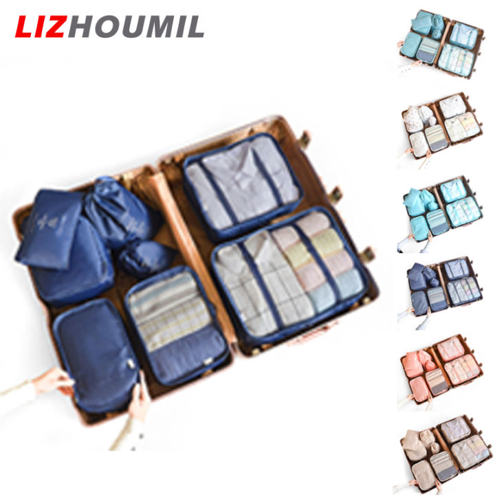 lizhoumil-กระเป๋าเก็บสัมภาระ8ชิ้น-กระเป๋ากระเป๋าเก็บของสำหรับเดินทางจุของได้มากสำหรับใส่เสื้อผ้าชุดชั้นในเครื่องสำอาง