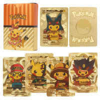 55 ชิ้น DIY Golden Pokemon การ์ด Pikachu คอสเพลย์ Luffy Tanjirou One Piece Goku Eva Frieza อะนิเมะภาษาอังกฤษบัตรพลาสติก-Chuieri