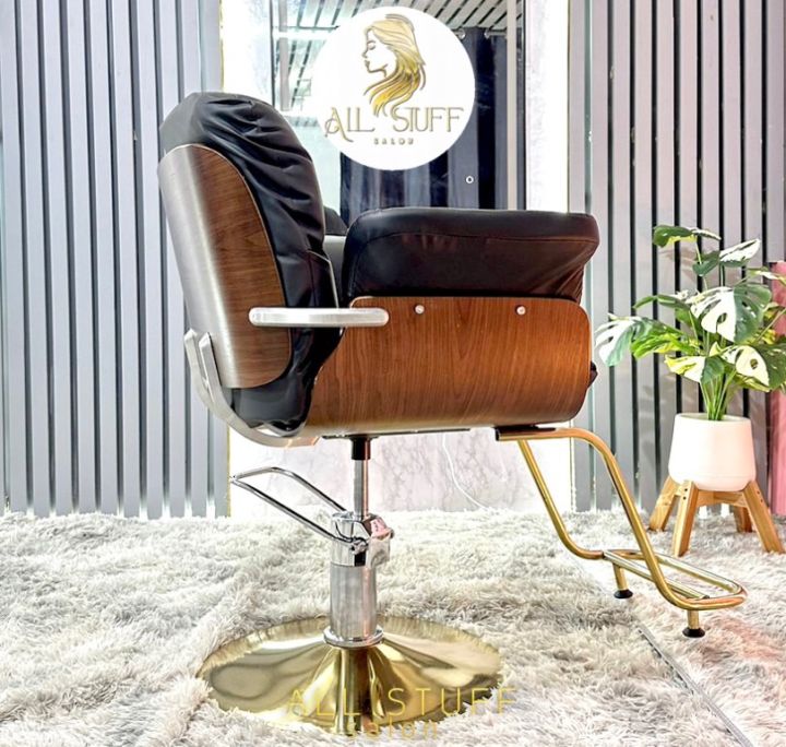 modernluxury-เก้าอี้ร้านเสริมสวย-เก้าอี้เสริมสวย-เก้าอี้ตัดผม-เก้าอี้ซาลอน-เก้าอี้ร้านทำผม-ฐานสแตนเลสสีทอง