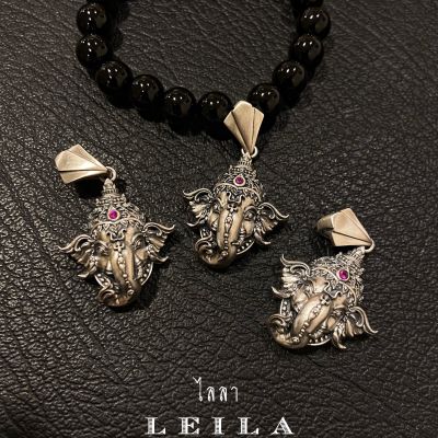 Leila Amulets พระพิฆเนศ รุ่น พรพระคเณศ สีเงิน (พร้อมกำไลหินฟรีตามรูป)
