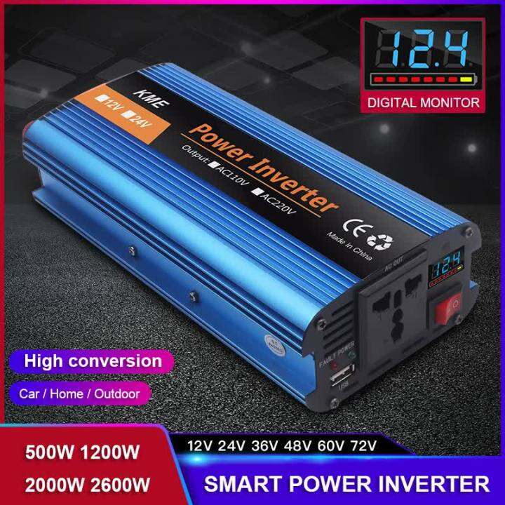 อินเวอร์เตอร์2600w-2000w-1200w-500w-อินพุต12v-24v-36v-48v-60v-และเอาต์พุต-ac-220v-เอาท์พุทแรงดันเอาท์พุท-usb-อินเวอร์เตอร์ไฟฟ้าในรถยนต์