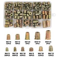 【CW】 230PCS Assorted Flanged Drive Nuts M4 Zinc alloyl Thread Wood Insert