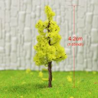 Hot Selling 50Pcs/100Pcs/200Pcs N TT Scale Model Trees 1:100 Iron Wire Trees Autumn Green 4.3Cm Railway Layout R4316