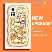 Jlingji เคสสำหรับ Xiaomi Redmi Note 11 Pro Note 5G 11e Pro เคสการ์ตูนสุนัขน่ารักลายคลื่นของเหลวแบบนิ่มดั้งเดิมเคสโทรศัพท์คลุมทั้งหมดตัวปกป้องกล้องถ่ายรูปเลนส์เคสฝาหลังเคสนิ่ม