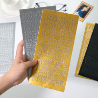 1 Sheet PVC Waterproof Durable Korean Golden Silver English Letter Stickers for Photos Albums Decoration Stickers Labels