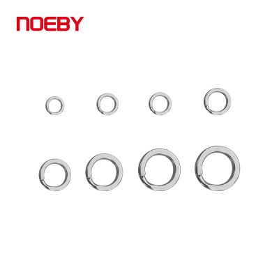 Noeby Stainless Steel Split Rings Heavy Duty Fishing Double Ring Connector Fishing Accessories Hook Snap Swivel for Sea Fishing