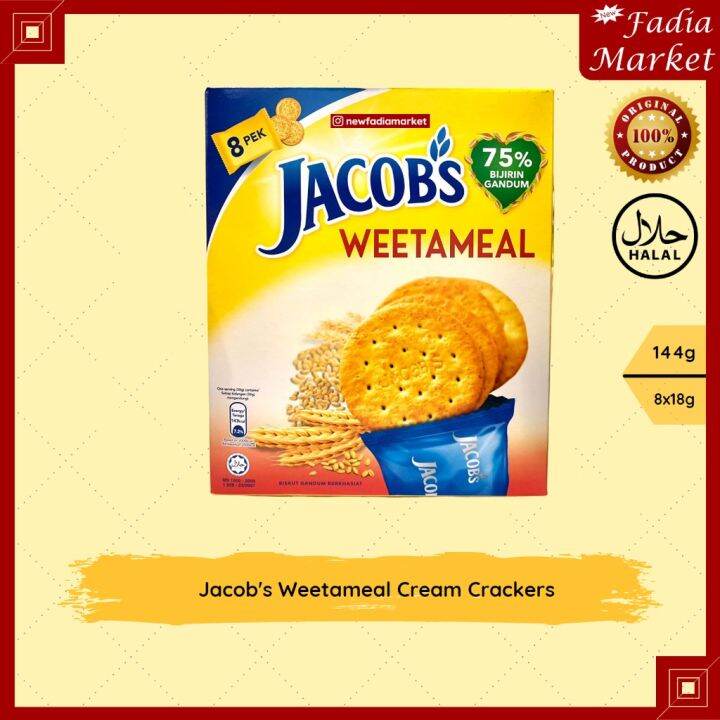 Jacob's Jacobs Weetameal Cream Crackers (144g 8x18g) [Box] Lazada
