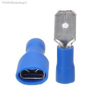 ✐♣♨ 50sets Blue Insulated Spade Crimp Terminal Female Male Connector For Wire Crimping Quick Butt Cable Terminal Connector