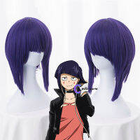 2020 My Hero Academy สั้นตรง Kyoka Jiro อะนิเมะสั้นตรง Bob สีม่วงสังเคราะห์คอสเพลย์วิกผมสำหรับบทบาทเล่น Halloween