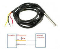 DS18B20 (One Wire Waterproof(กันน้ำ) Temperature Sensor) สายยาว 1 เมตร