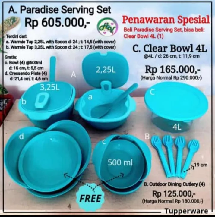 TUPPERWARE INSULATED SERVING SET WADAH SAJI, Kitchen & Appliances di  Carousell