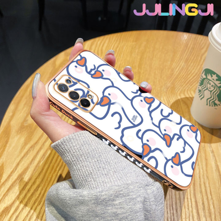 jjlingji-เคสสำหรับ-oppo-a74-5g-a54-5g-เคสการ์ตูนน่ารักลายหงส์ขาวสวยงามดีไซน์ใหม่ด้านข้างเคสโทรศัพท์ซิลิโคนฝาปิดเลนส์เต็มกล้องกล่องกันกระแทกเคสนิ่มสำหรับปกป้อง