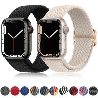 Tali untuk jam tangan Apple 44mm 40mm 45mm 41mm 49mm 38mm 42mm gelang kepang elastis iwatch seri ultra 8 7 6 3 se