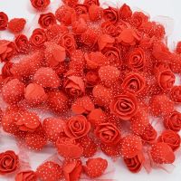 【YF】❀﹊❍  50Pcs/lot 3.5cm PE Foam Heads Artificial Silk Flowers Garden Pompom Wreaths Wedding Supplies