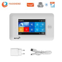 4.3 Inch Touch Panel WIFI GSM Wireless Burglar Home Security Alarm System TUYA Smart life APP Control Compatible With Alexa