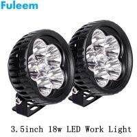 Fuleem แท่งไฟ Led ขนาด3.5นิ้ว2ชิ้นมูลค่าสำหรับเงิน6000K 18W 1800lm ไฟอัตโนมัติขับขี่หมอกสำหรับทางวิบาก4wd รถบรรทุก