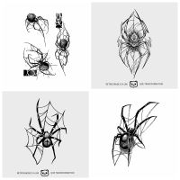 【YF】 Hybrid Design of Diablo Spider Waterproof Herbal Juice Temporary Tattoo Sticker Female Durable Arm Male Semi-permanent Tattoos