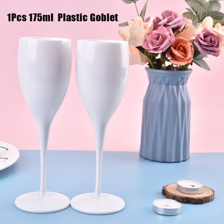 1 CUP Champagne Flutes Glasses Plastic Wine Glasses White Acrylic