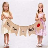 Here Comes The Bride Bride To Be Hessian Bunting Banner Garland Wedding Party