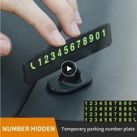 Luminous Car Temporary Parking Card Phone Number Plate Hidden Auto Telephone Card Plate Stop Sign Car Interior Accessories
