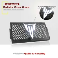 LED Light Bumb Motorcycle Radiator Grille Cover Guard Aluminum Oil Cooler Protection Protetor for Yamaha MT07 FZ07 FZ-07 XSR700