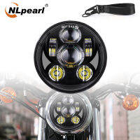 NLpearl ไฟหน้ารถจักรยานยนต์ LED ทรงกลม12V,ไฟหน้ารถหลอดไฟ2โหมดเหมาะสำหรับ5.75นิ้วไฟเลี้ยวแบบย้อนยุค