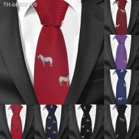 □ Animal Necktie For Men Polyester Jacquard Cartoon Neck Tie for Wedding Business Suits 6cm Skinny Ties Slim Men Tie Gravatas