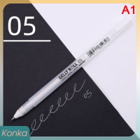 ✨ Konka ปากกาเจลซากุระเจลสีขาว0.5มม. 0.8มม. 1.0มม. ปากกามาร์เก้แสงสูงปากกากระดาษแข็งสีดำศิลปะภาพวาดปากกาสีขาว