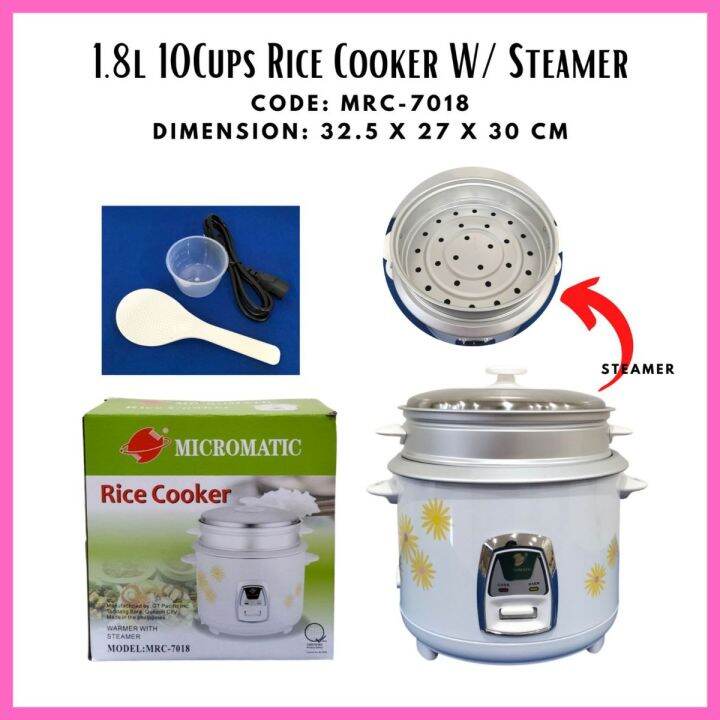 RICE COOKER WITH STEAMER 1.8 LITERS/ RICE COOKER WITH CUP/ RICE COOKER