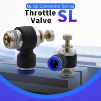 1 pcs M5 quot; 1/8 quot; 1/4 quot; 3/8 quot; 1/2 air speed Regulating valve throttle valve SL 4 6 8 10 12mm Fast connection Pneumatic Fitting