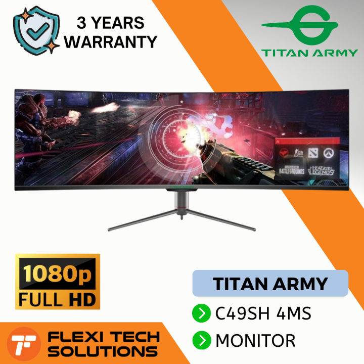Flexi Tech TITAN ARMY 49 inch Curved 144hz 4ms 32:9 Gaming Monitor ...