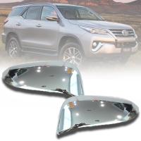 ครอบกระจกมองข้าง กันรอยกระจกมองข้าง รุ่น โตโยต้า ฟอร์จูนเนอร์ TOYOTA FORTUNER ปี 2015 - 2018 สีโครเมี่ยม 2 ชิ้น