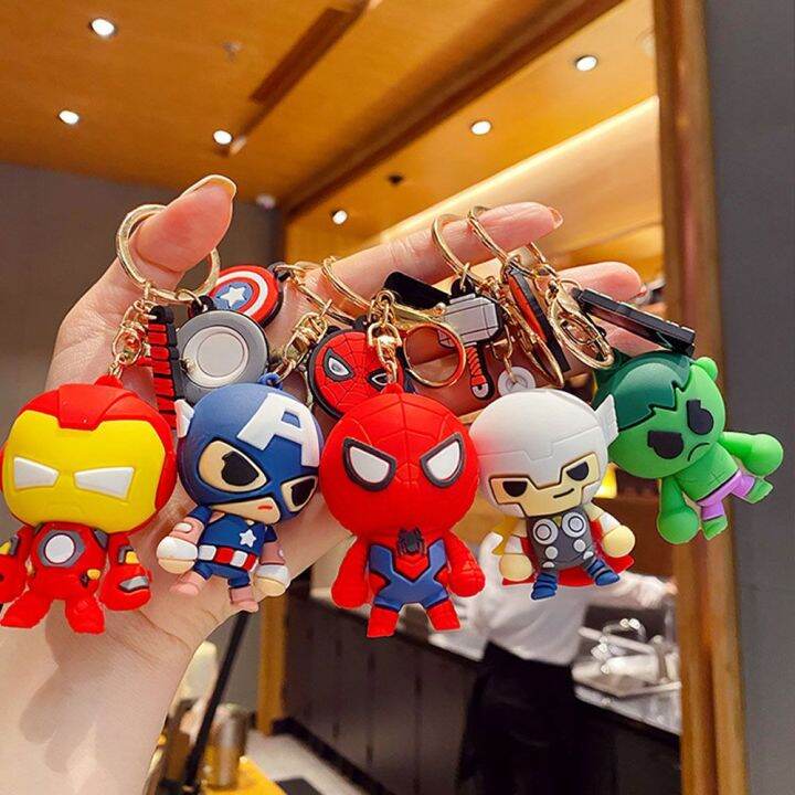 YUQINER Creative Jewelry Captain America Iron Man Car Keychain Marvel