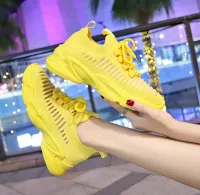 marian NEW!!!  รองเท้าผ้าใบ รองเท้าแฟชั่น รองเท้าผ้าใบผู้หญิง เสริมส้น ชมพู เหลือง ดำ ขาว NO.A0255