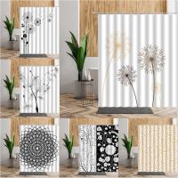 Black And White Shower Curtains 3D Print Nordic Style Geometric Pattern Bathroom Decoration Sets Waterproof Home Bathing Curtain
