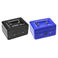 Durable Metal Coin Box with Locking Storage Tray - Small Coin Box with Combination Lock 15 x 12 x 7.7cm