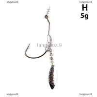 langyouzi9 ชดเชยตะขอตกปลากับช้อนโลหะจิ๊กหัว2G-7g Wide Crank fishhooks