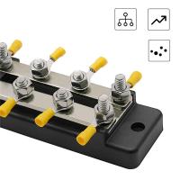 บัสบาร์48V Busbar Block พร้อม PC Dust-Proof Cover Distribution Block พร้อมสกรู2 M4และ Rv1.25โอเทอร์มินัล8ตัว-6สำหรับรถยนต์