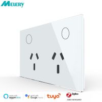 Melery Zigbee Tuya Smart Wall Socket AU Electrical Plug Outlet 10A Power Touch Sensor Switch Wireless Remote Alexa Google Home Ratchets Sockets