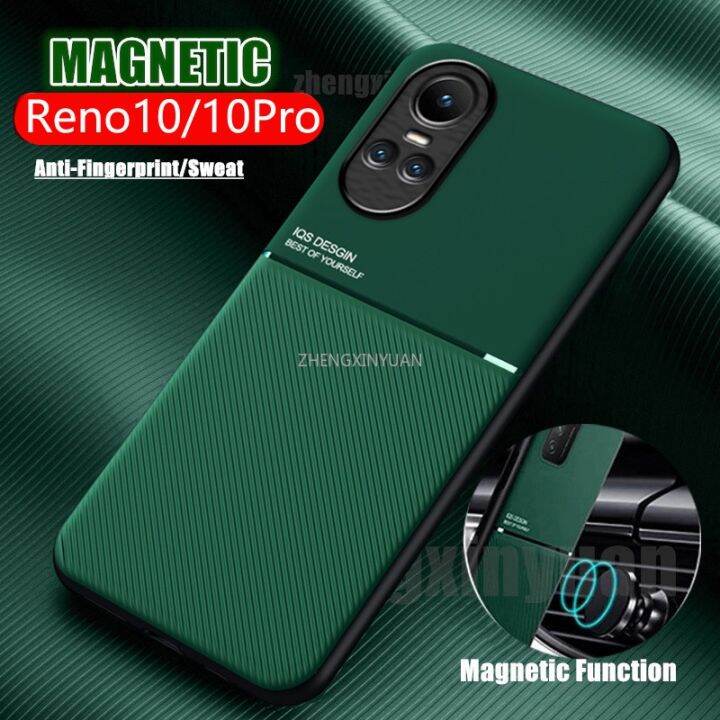 เคสโทรศัพท์-oppo-reno-10-pro-plus-5g-reno10pro-reno10-2023เคสหนังผิวด้านนิ่ม-tpu-แม่เหล็กเคสป้องกันกล้องแฟชั่นพร้อมฝาครอบกล้อง