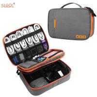 Communication toolkit Electronics Organizer Double Layer Travel Cable Storage Bag Electronic Accessories Organizer for Cables SD Cards Power Bank