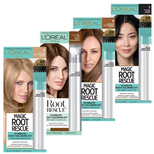 L'Oreal Paris Magic Root Rescue 10 Minute Root Hair Coloring Kit, Permanent Hair  Color with Quick Precision Applicator, 100 percent Gray Coverage, 4 Dark  Brown, 1 kit (Packaging May Vary) | Lazada