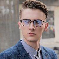 2022 New 1PC 3Colors Men Anti Blue Business Light Blocking Glasses Men Metal Lenses Computer Eye Glasses Protection Fashion