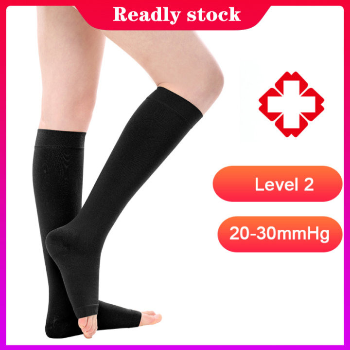 1 Pair Level 2 Compression Sock 2332mmHg Open Toe Calf Compressing