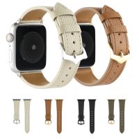 ♦ Palm Grain Leather Watchband For Apple Watch 38 40 41mm Bracelet for Iwatch Series 8 7 6 SE 5 4 3 Wrist Strap 42 44 45 49mm